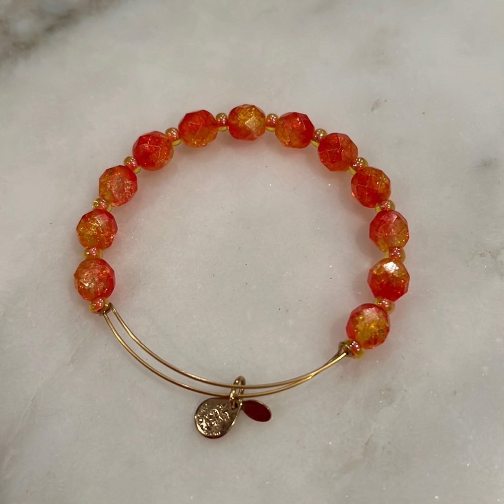 Alex & Ani orange beaded bracelet